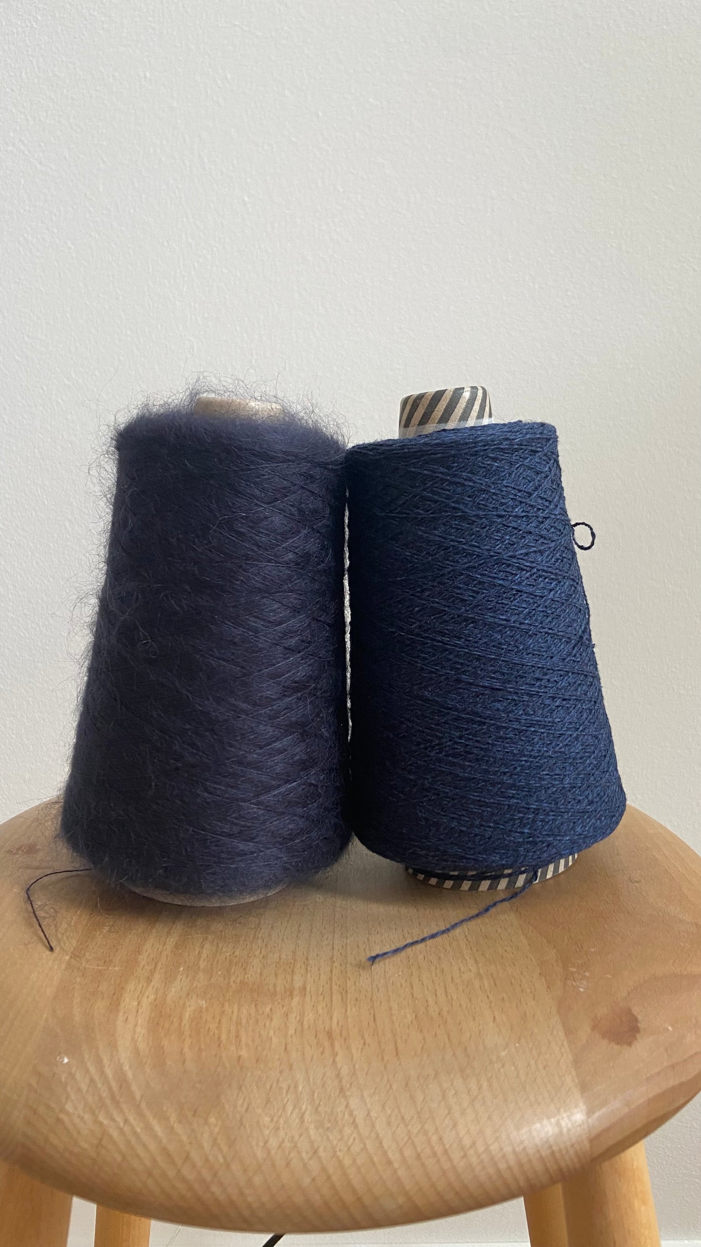 Japanese Silk, Wool, Cashmere - Navy